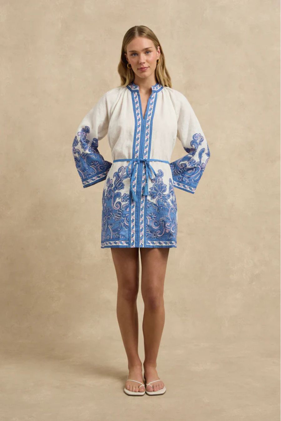 Lumi Dress in Brocade Azul