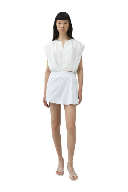 Devlin Pleated Mini Skort in White