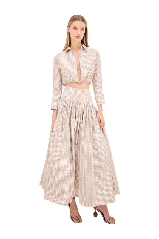 Havara Skirt in Tan/White