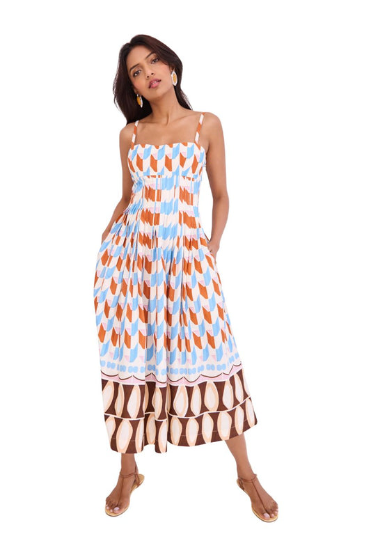 Sea Island Dress in Talavera Tile Ivory