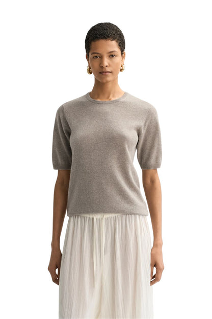 Short Sleeve Crewneck in Greige