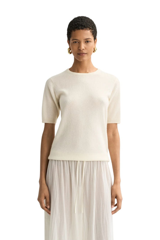 Short Sleeve Crewneck in Feather White