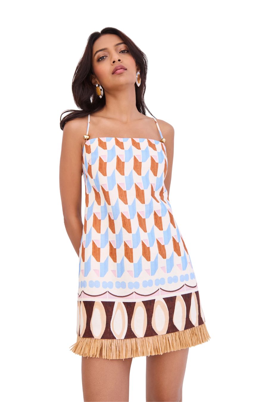 Valencia Mini Dress in Talavera Tile Ivory