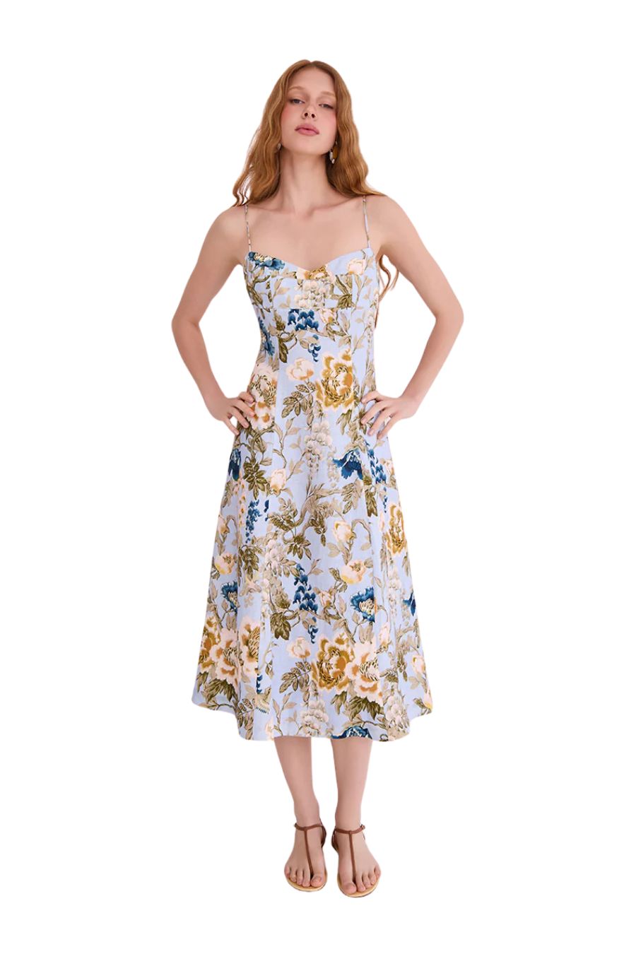 Cherry Dress in Flora Meadow Light Blue