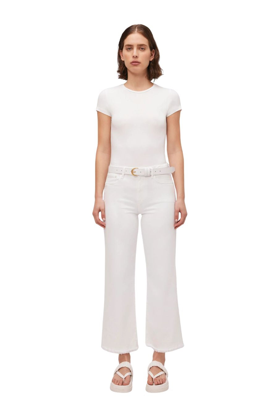 Jude Wide Leg in Distressed White