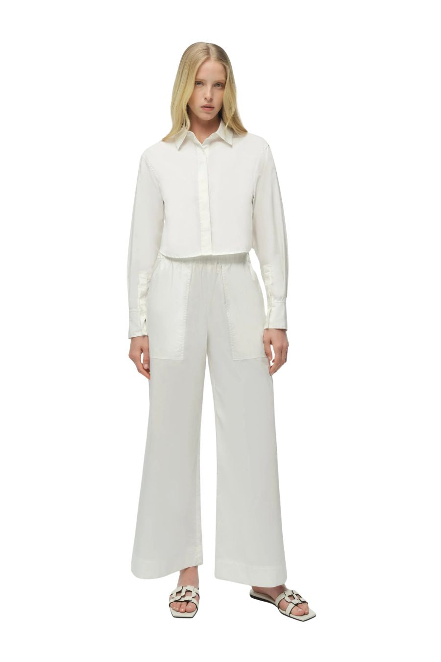 Renata Cropped Shirt in White