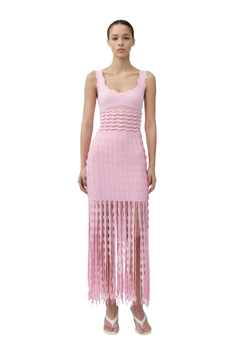 Brionne Scalloped Midi Dress in Daisy