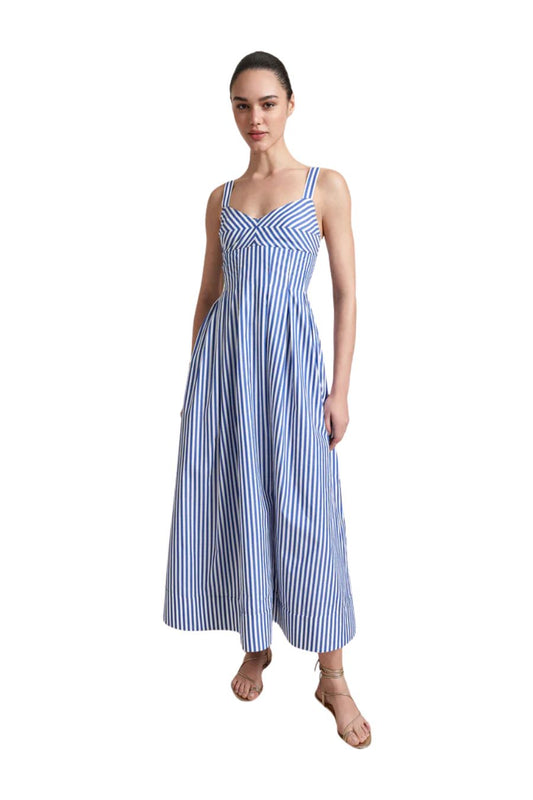 Madeline Dress in Cobalt/White