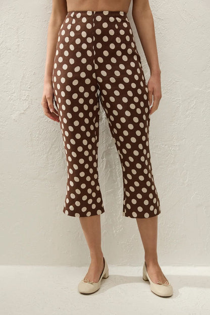 Valeria Capri Pant in Cioccolato Dot