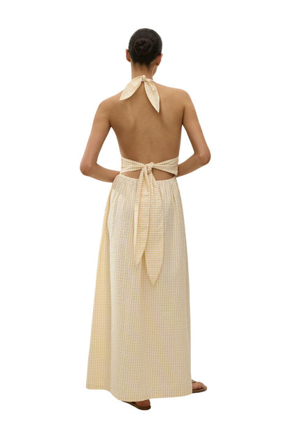 Lido Maxi Dress in Butter Textured Gingham