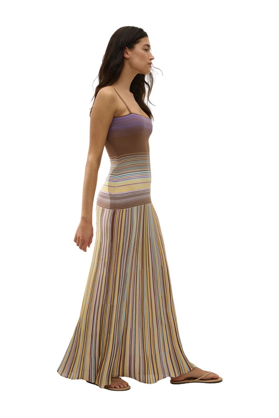 Esenia Knit Dress in Daniela Stripe Mocha