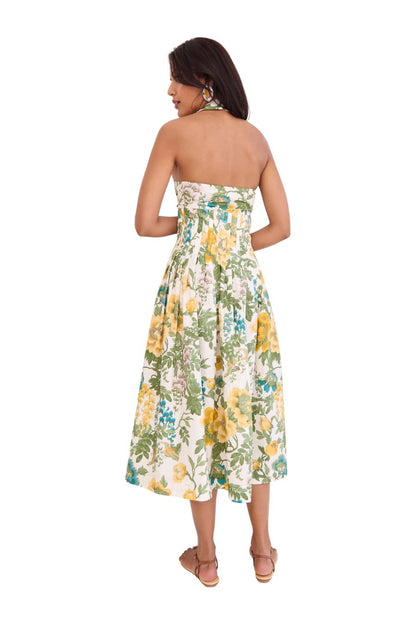 Rashida Dress in Flora Meadow Ivory