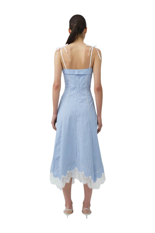 Avaleigh Midi Dress in Oxford Blue Stripe