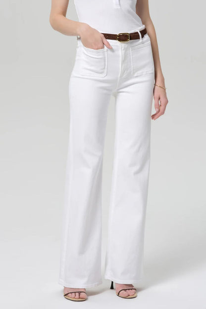 Kimberly Patch Pocket Flare in Soft White