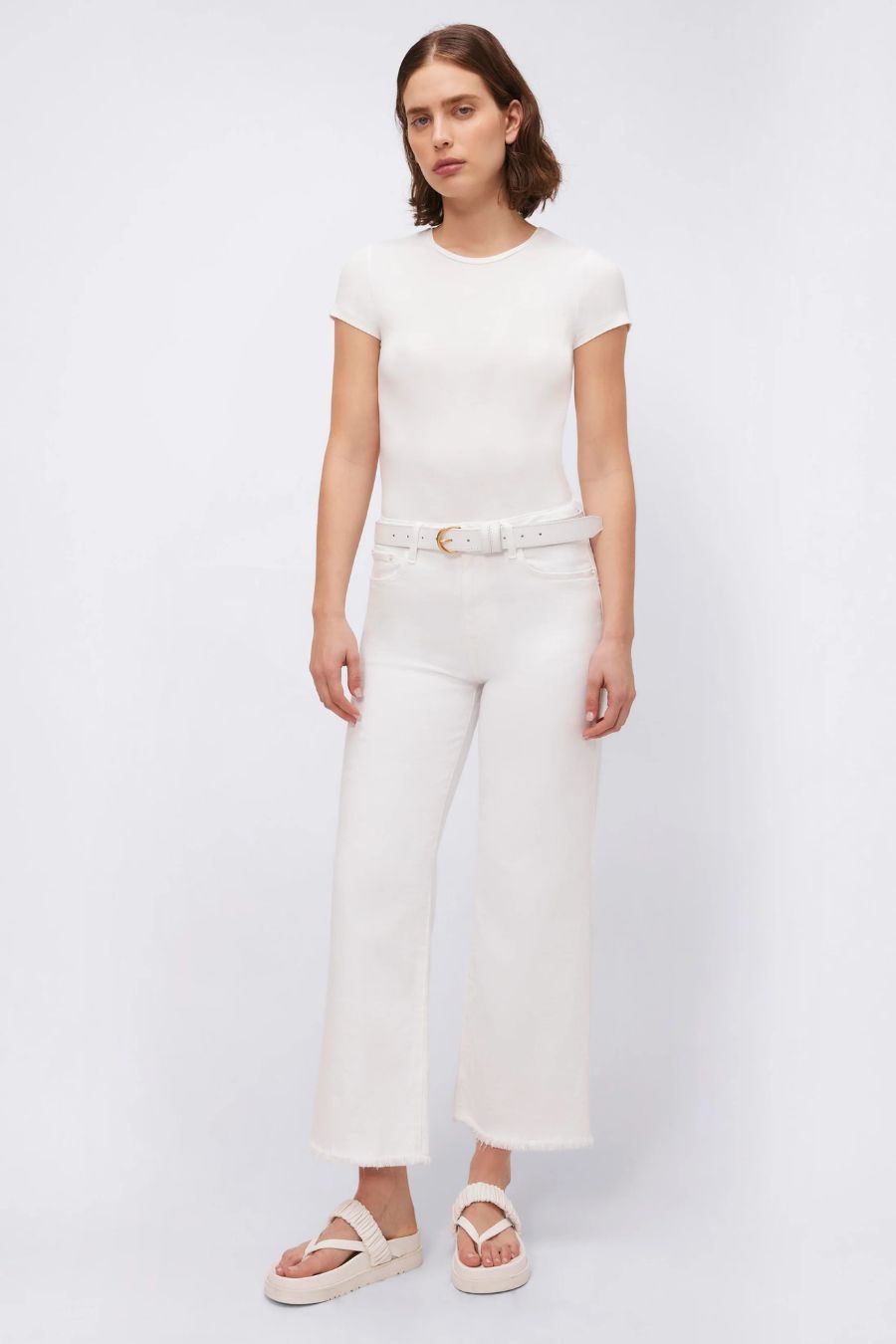 Jude Wide Leg in Distressed White