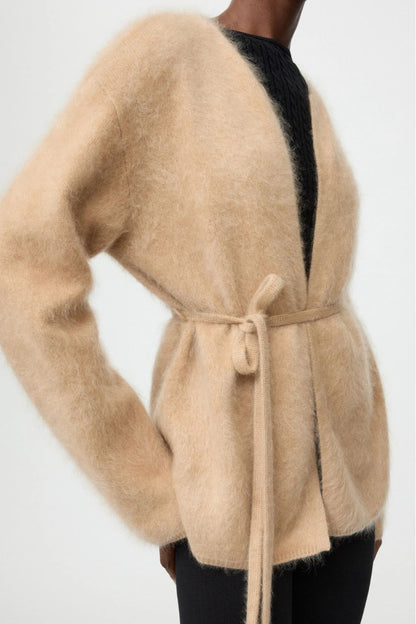 Brushed Cardigan in Camel
