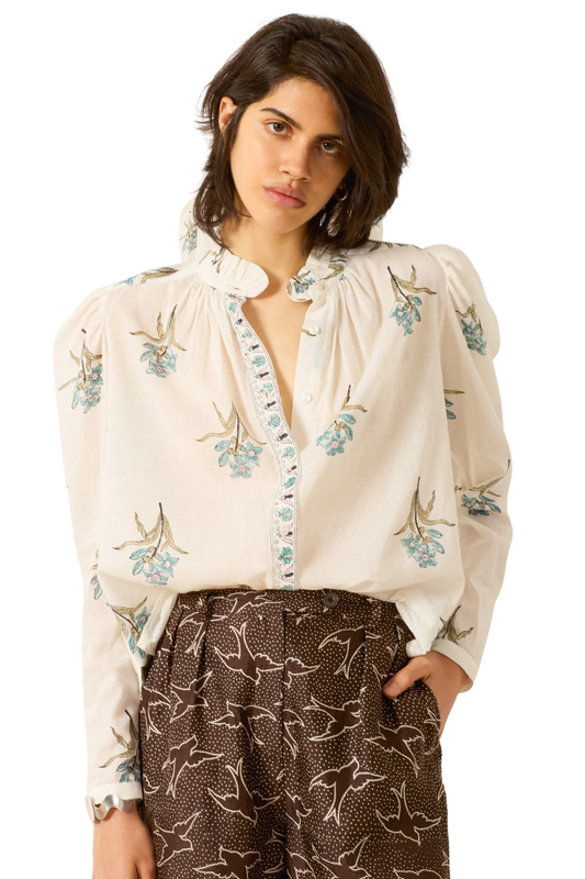Artemis Sky Mist Flower Shirt