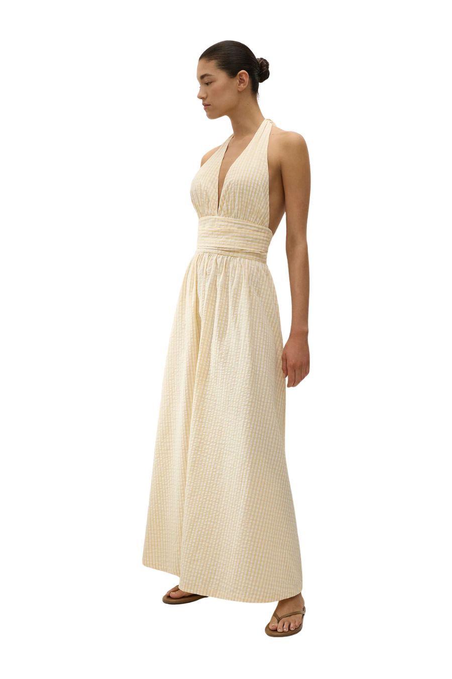 Lido Maxi Dress in Butter Textured Gingham