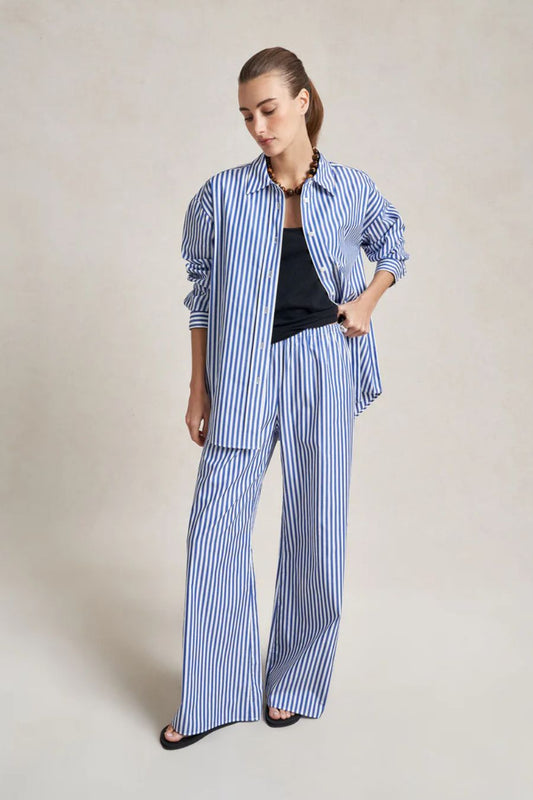 Roman Pant in Cobalt/White