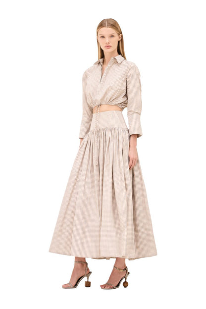 Havara Skirt in Tan/White