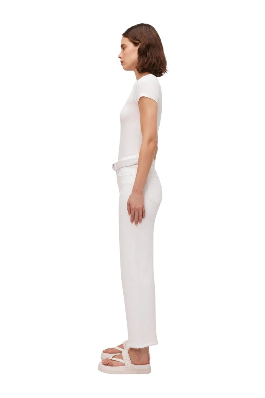 Jude Wide Leg in Distressed White