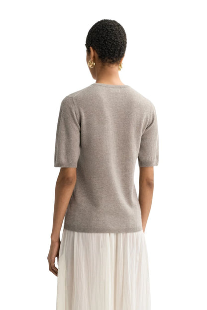 Short Sleeve Crewneck in Greige