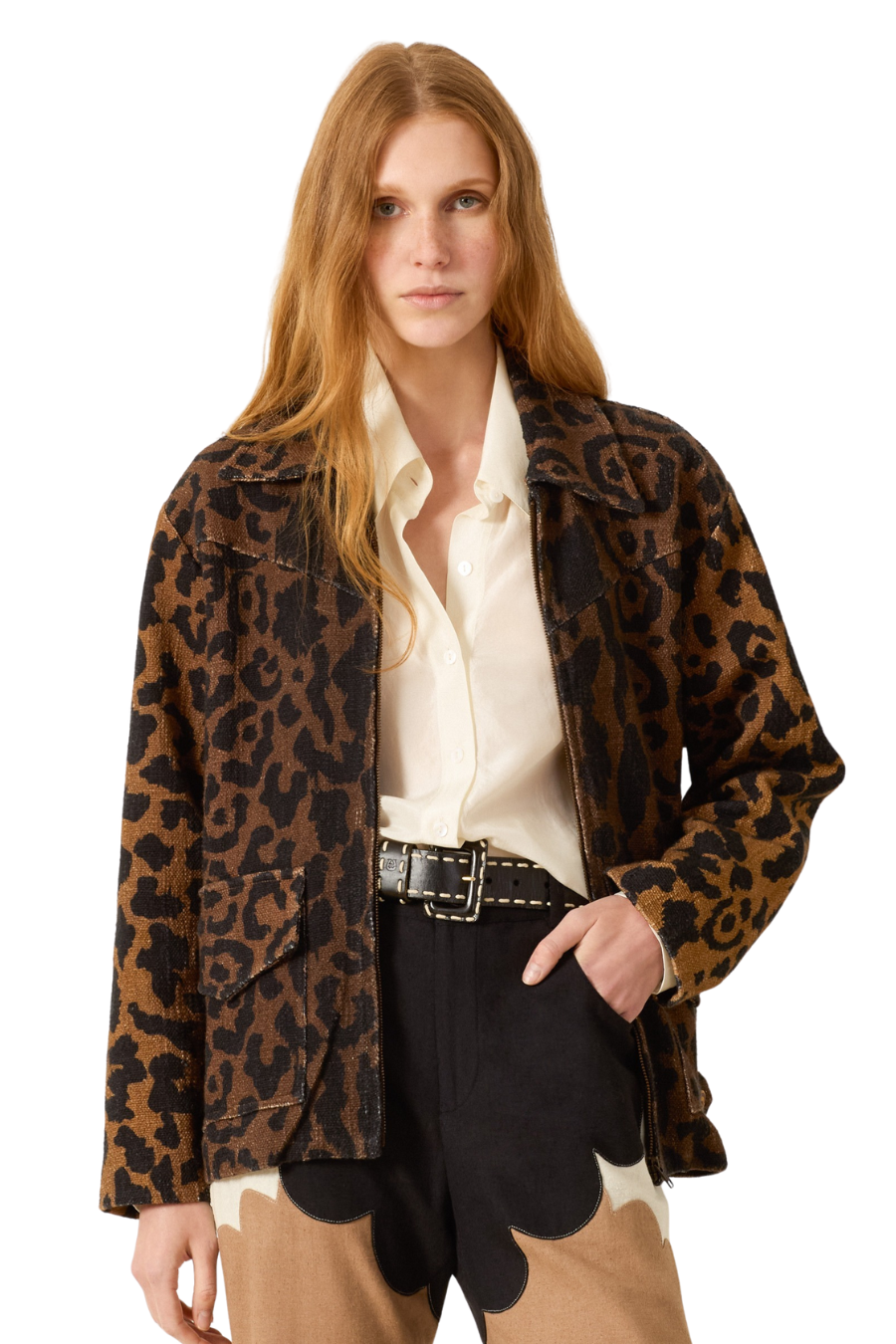 Merise Leopard Khadi Jacket