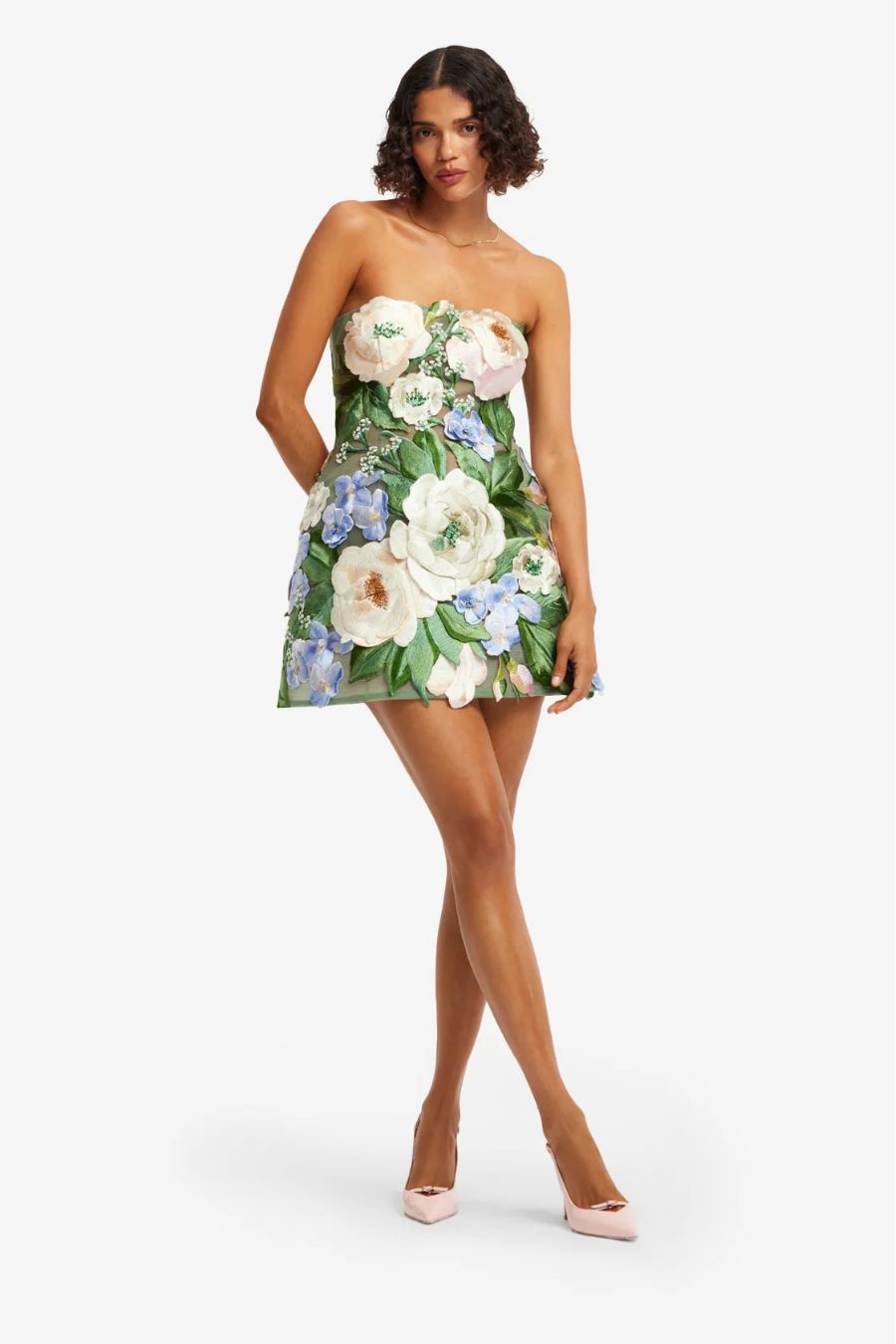 Roselle Embellished Bustier Mini in Blossom
