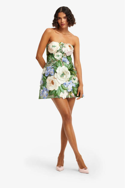 Roselle Embellished Bustier Mini in Blossom