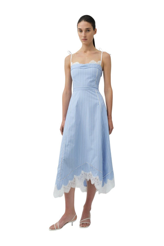Avaleigh Midi Dress in Oxford Blue Stripe