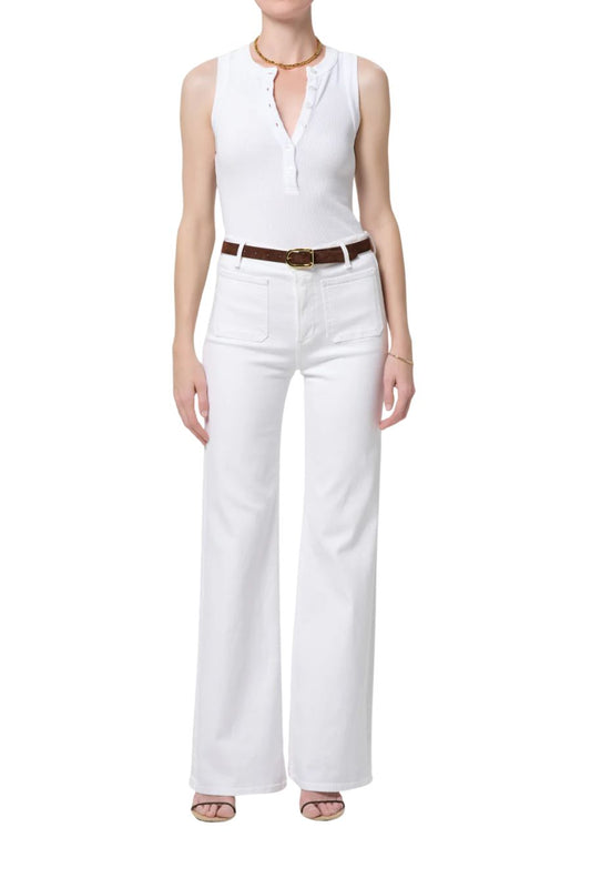 Kimberly Patch Pocket Flare in Soft White