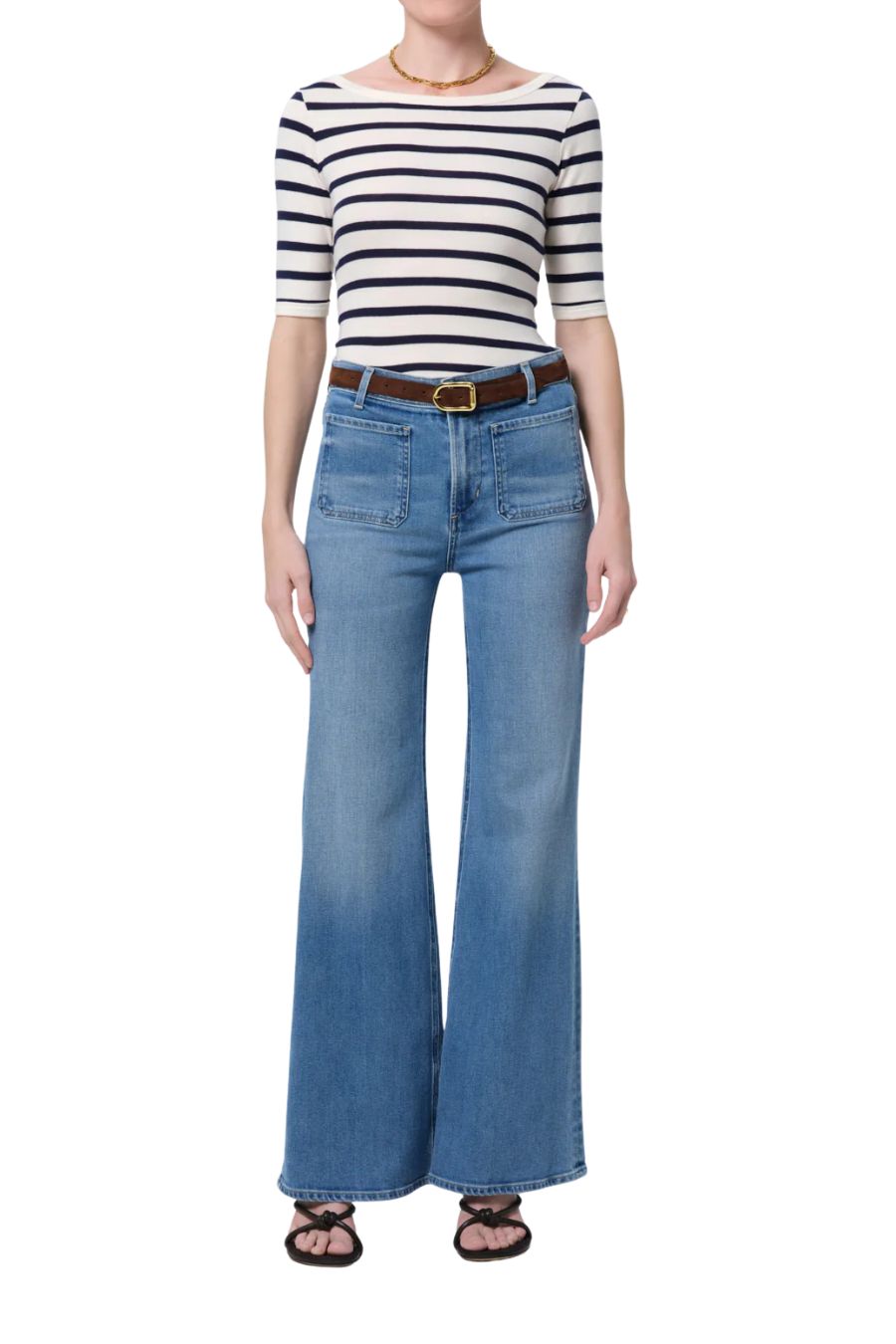 Kimberly Patch Pocket Flare in Adore