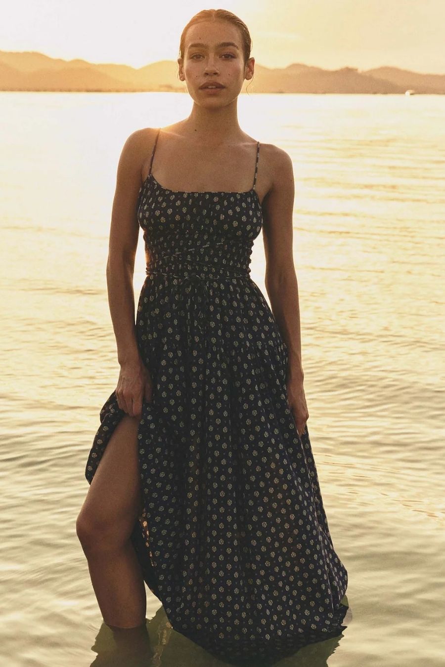 Safia Dress in Navy Cadiz Foulard