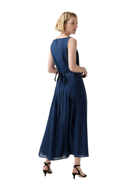 Rose Dress in Marine Featherweight Faille