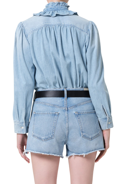 Calista Frill Collar Shirt in Skylar