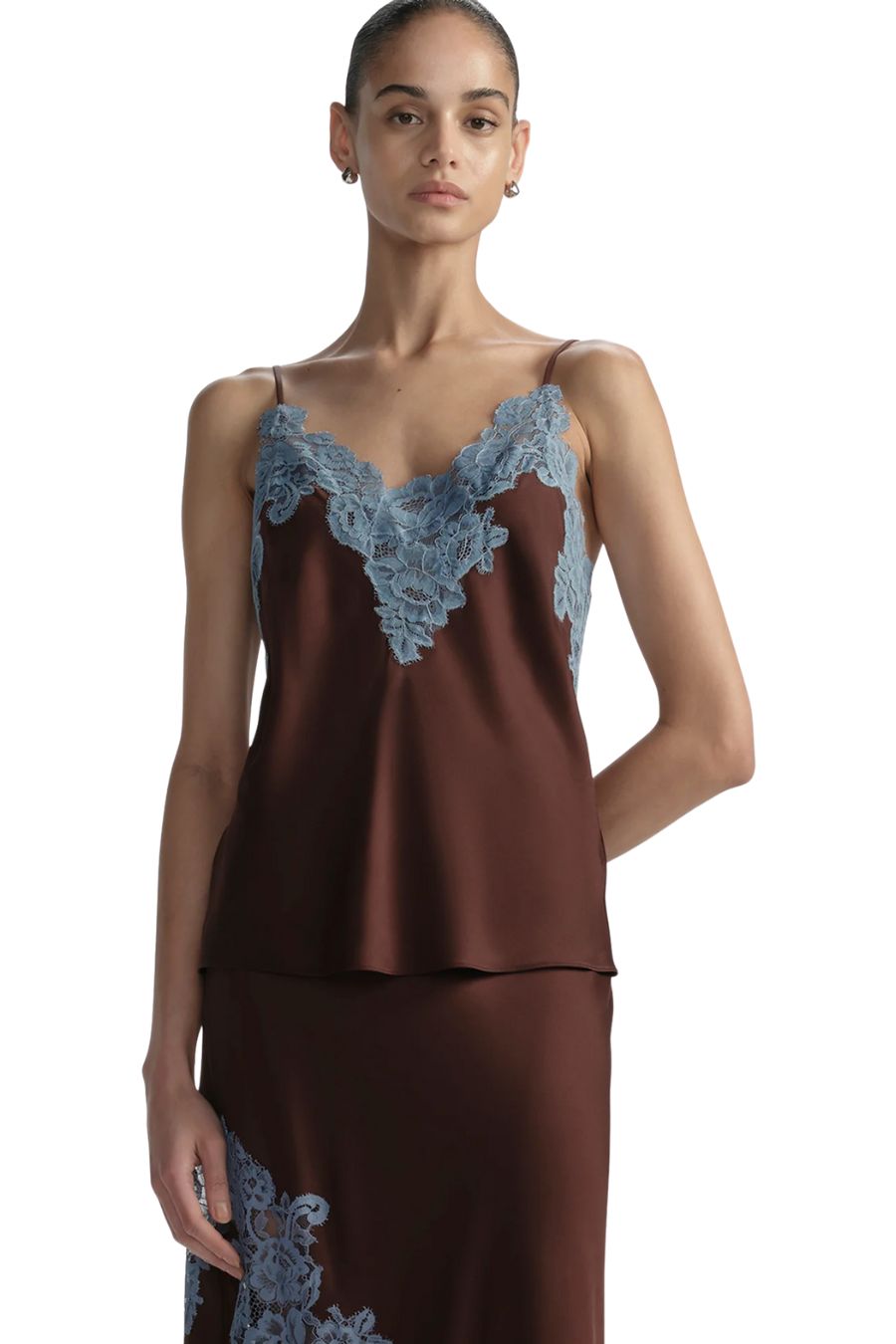 Hana Top in Ganache/French Blue