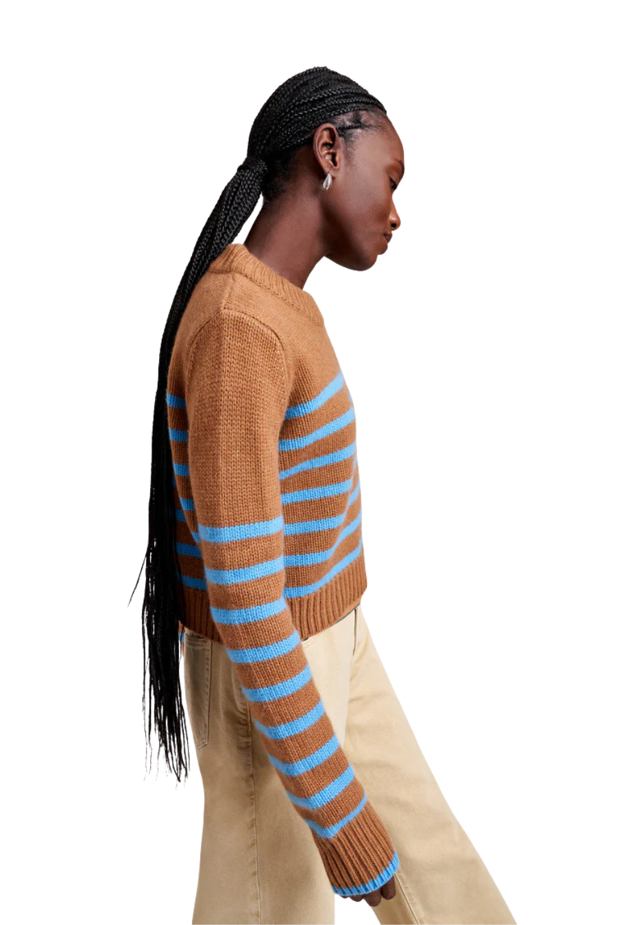 Mini Marin Sweater in Camel/Cerulean