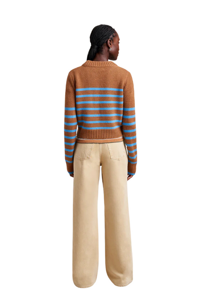 Mini Marin Sweater in Camel/Cerulean