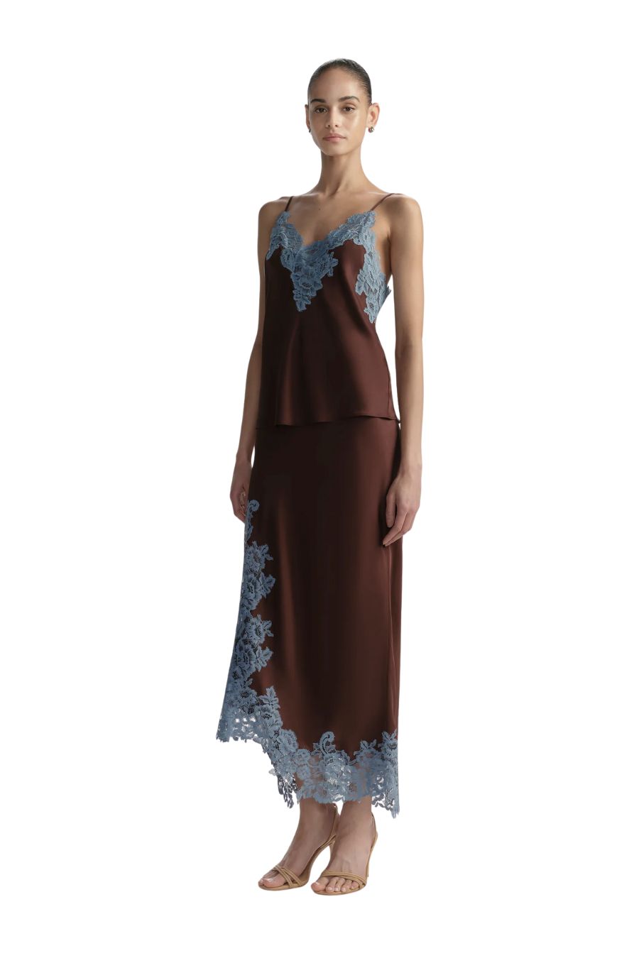 Hana Top in Ganache/French Blue