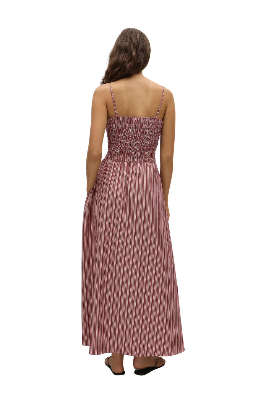 Anniken Maxi Dress in Burgundy Stripe