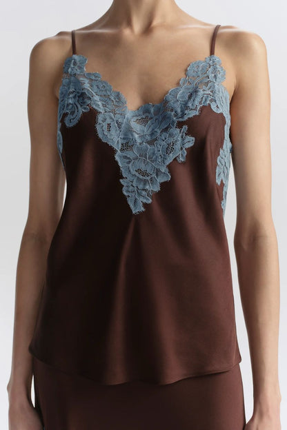 Hana Top in Ganache/French Blue