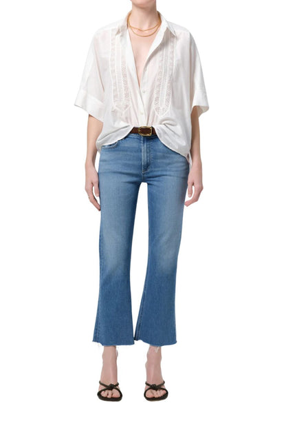 Goldie Ankle Kick Flare in Calla