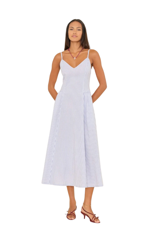 Blue Aggie Bardot Dress