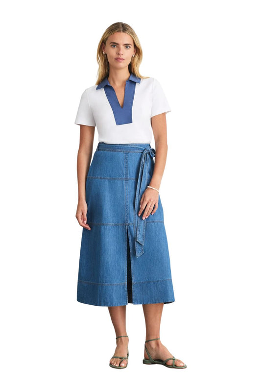 Hudley Skirt in Medium Indigo Blue