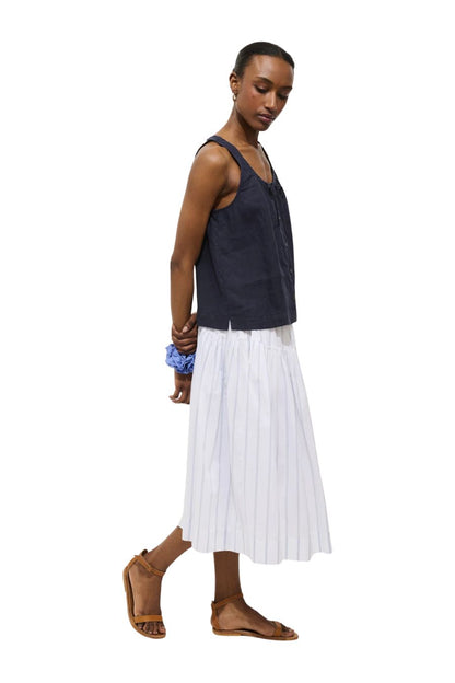 Hannah Skirt in Ivory Ground Stripe