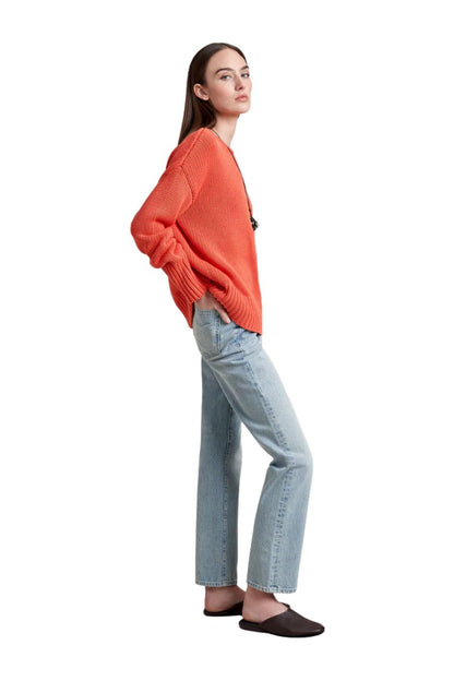 Solid Marina Sweater in Coral