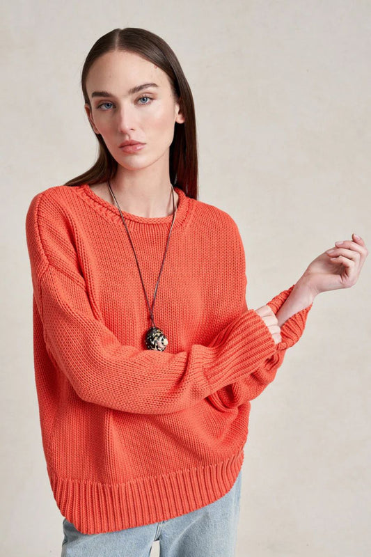 Solid Marina Sweater in Coral