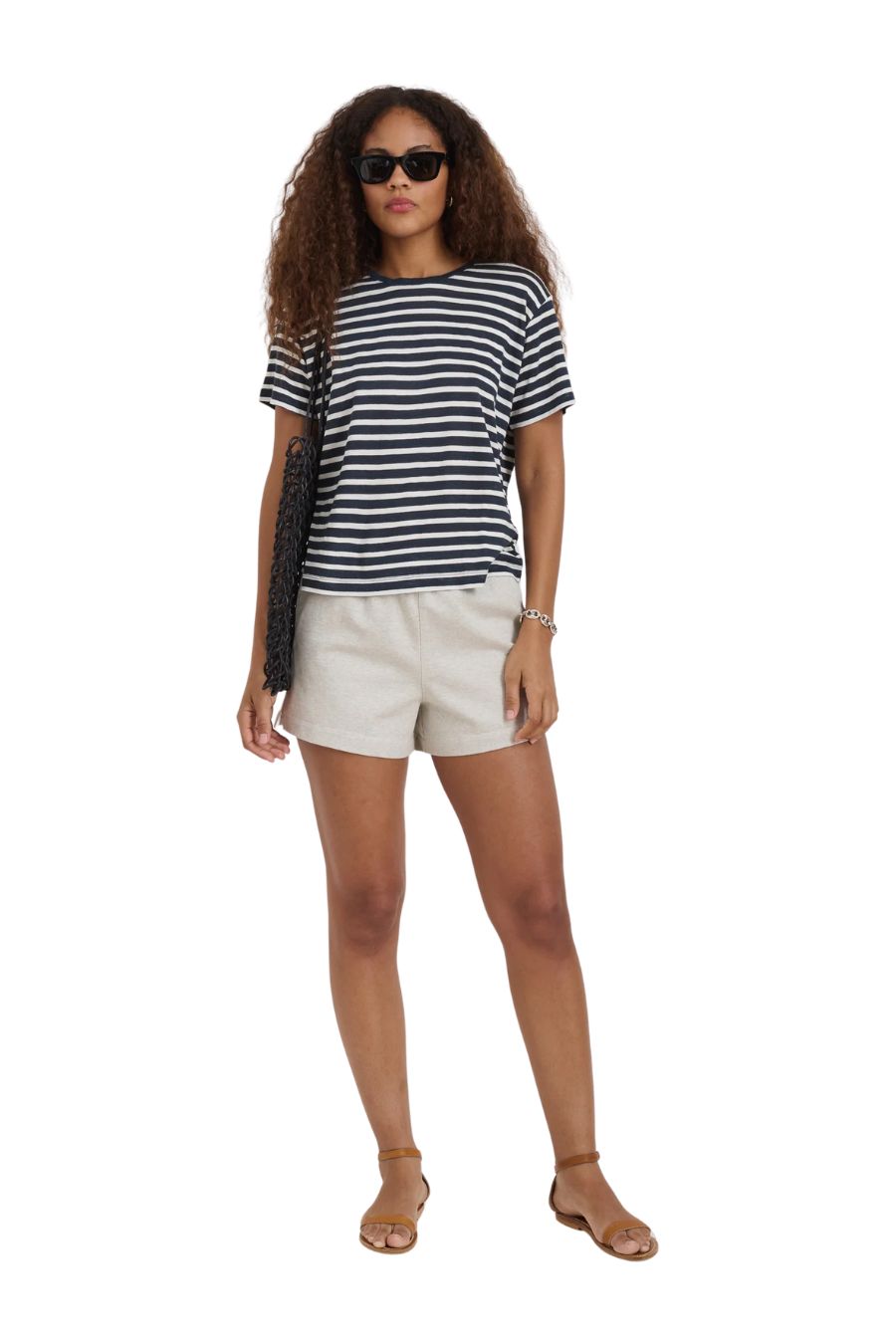 Garcon Striped Tee in Navy/Off White