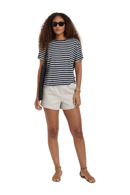 Garcon Striped Tee in Navy/Off White