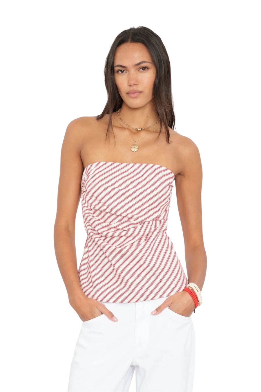 Nora Top in Red Clay Stripe